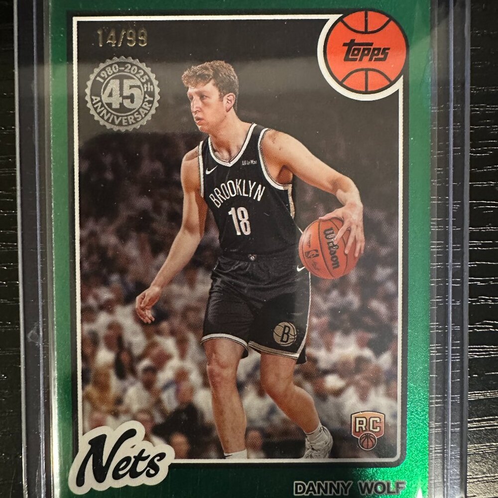 2025-26 Topps 45th Anniversary Danny Wolf Green Parallel /99 Rookie Card RC Nets